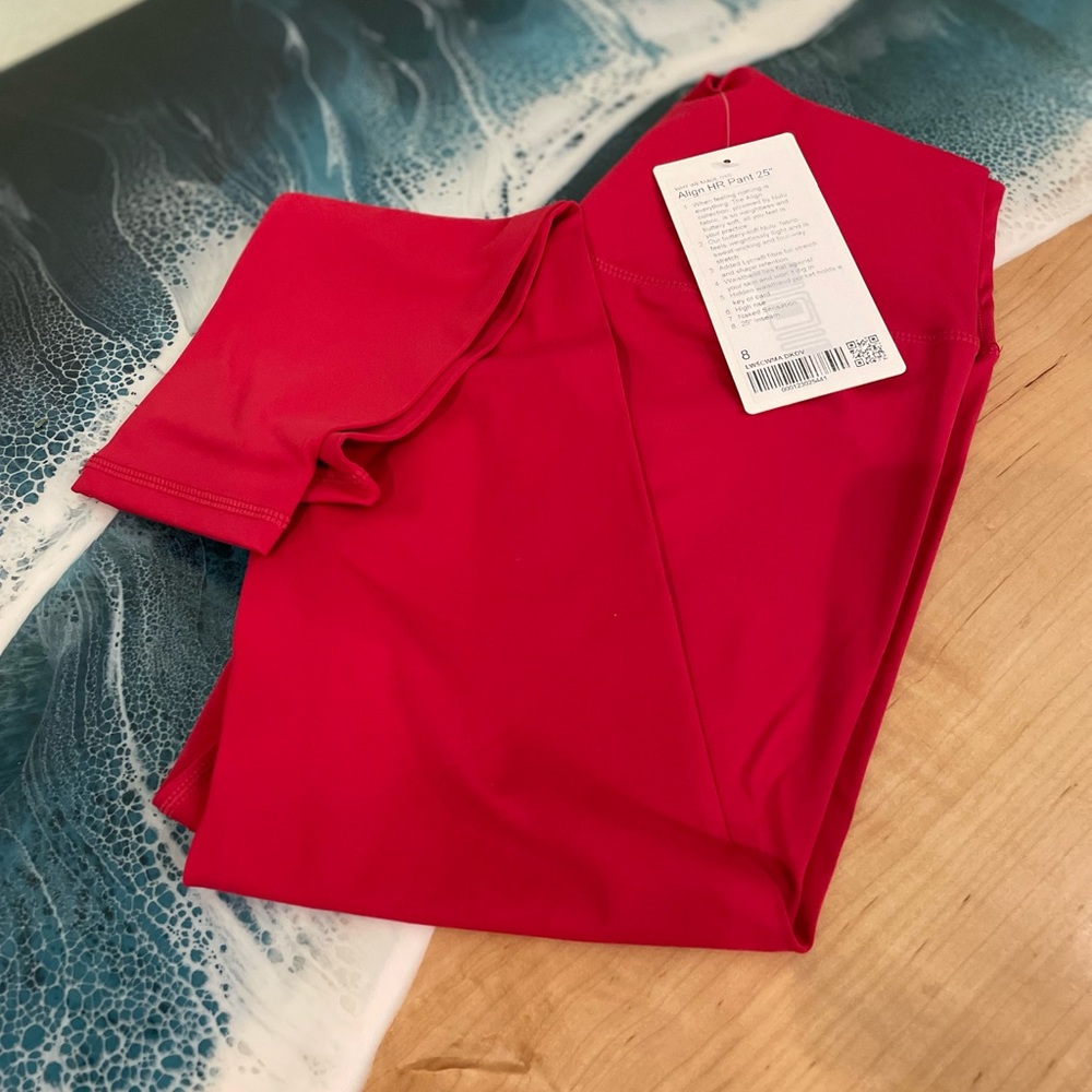Size 8 Red Solid Leggings